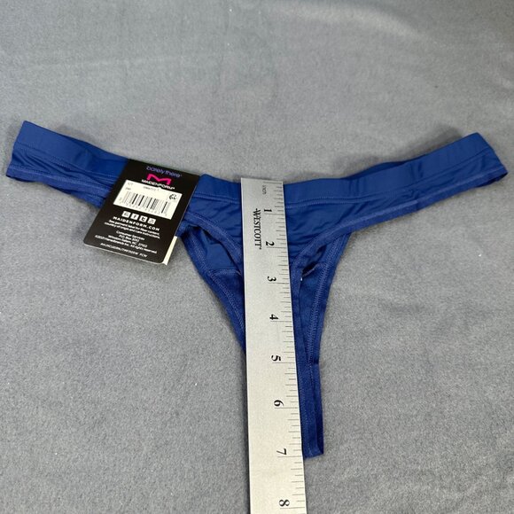 Maidenform Womens Size Large 7 Panty Thong Barely There Invisible Look Blue New - Picture 9 of 9
